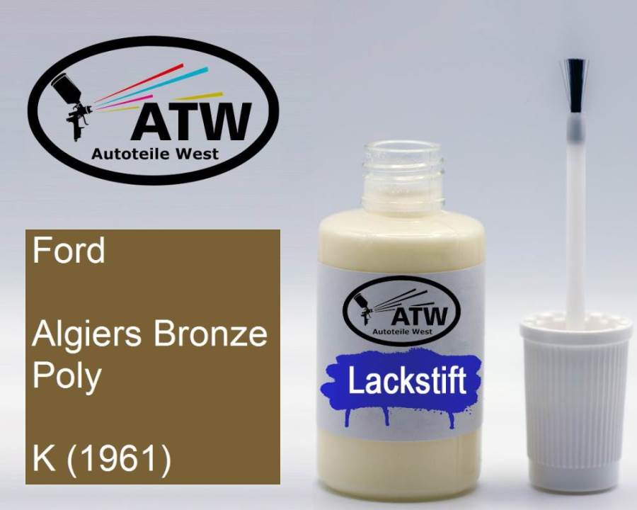 Ford, Algiers Bronze Poly, K (1961): 20ml Lackstift, von ATW Autoteile West.